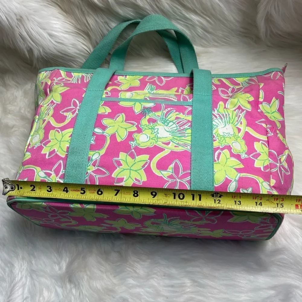 Lilly Pulitzer Rock A Hula prints 100%Cotton large diaper bag with wipes…
